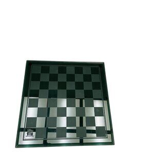 Pavilion Glass Chess Board With Checkerboard Design Black an Clear 15" x 15"